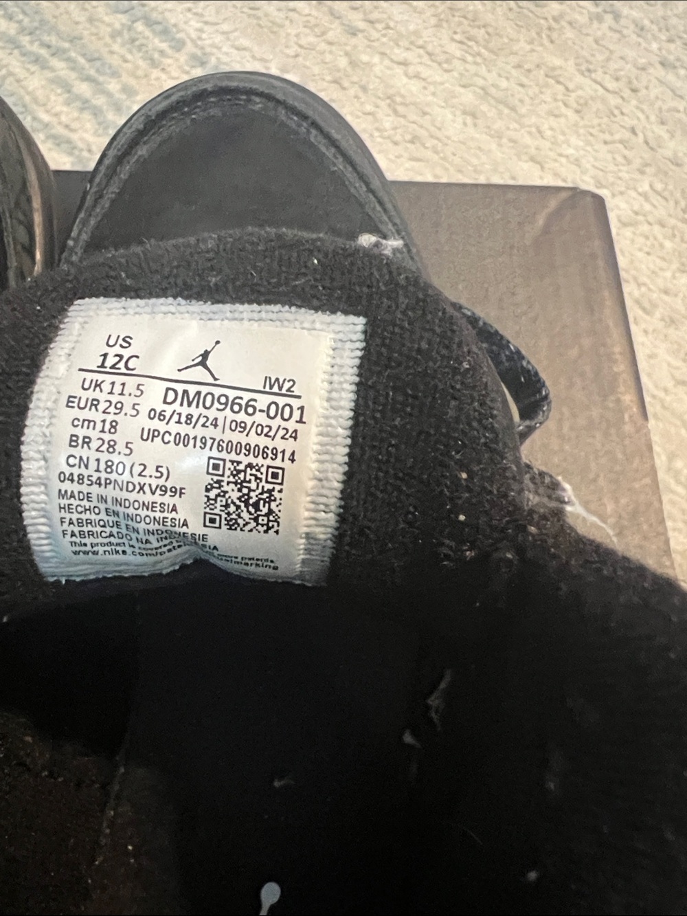 JORDAN 3 RETRO sz 12C kids Black Cat - Picture 5 of 7